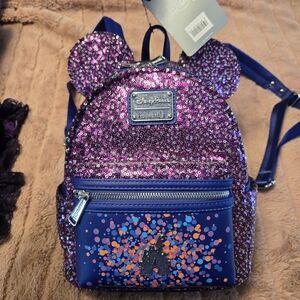 Loungefly Glittery Purple and Blue Kids Backpack